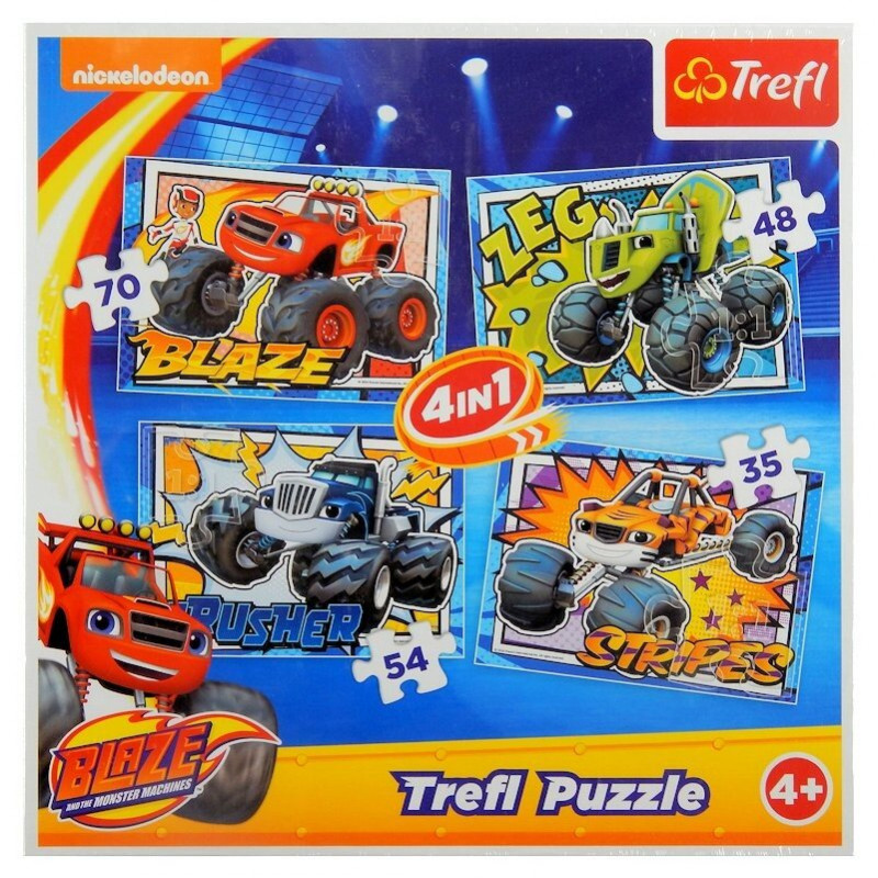 Puzzle 4w1 Blaze i jego Przyjaciele Trefl
