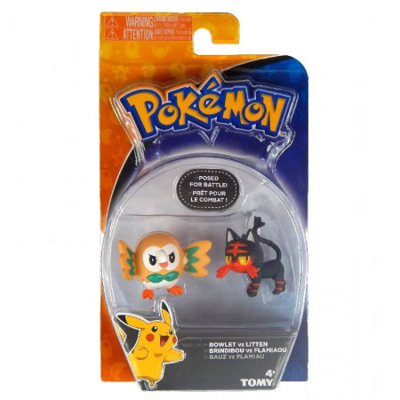 Figurki Pokemon Rowlet vs Litten TOMY T19176 T18445