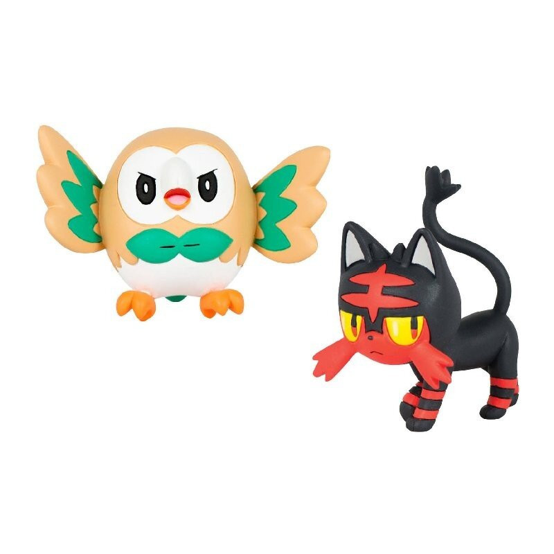 Figurki Pokemon Rowlet vs Litten TOMY T19176 T18445 Figurki Pokemon Rowlet vs Litten TOMY T19176 T18445