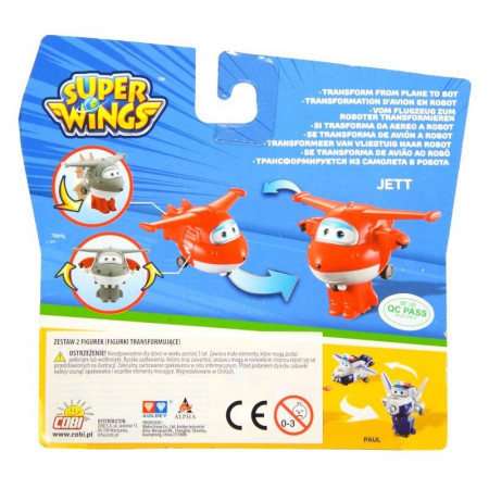 Super Wings Transformujące Samoloty Jett i Paul