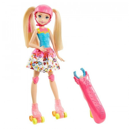 Lalka Barbie na Świecących Wrotkach w Świecie Gier MATTEL DTW17