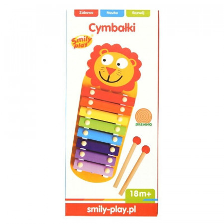 Kolorowe, drewniane cymbałki z lwem Smily Play