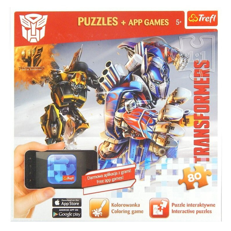 Puzzle Trefl TRANSFORMERS Atak autobotów 80 el. + Aplikacja Puzzle Trefl TRANSFORMERS Atak autobotów 80 el. + Aplikacja