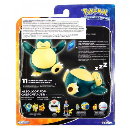 Pokemon Snorlax z miękkim brzuszkiem - ruchoma figurka TOMY T19122/T18515