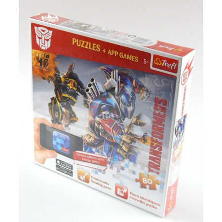 Puzzle Trefl TRANSFORMERS Atak autobotów 80 el. + Aplikacja