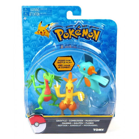 Figurki Pokemon 3-pack Grovyle, Combusken, Marshtomp TOMY
