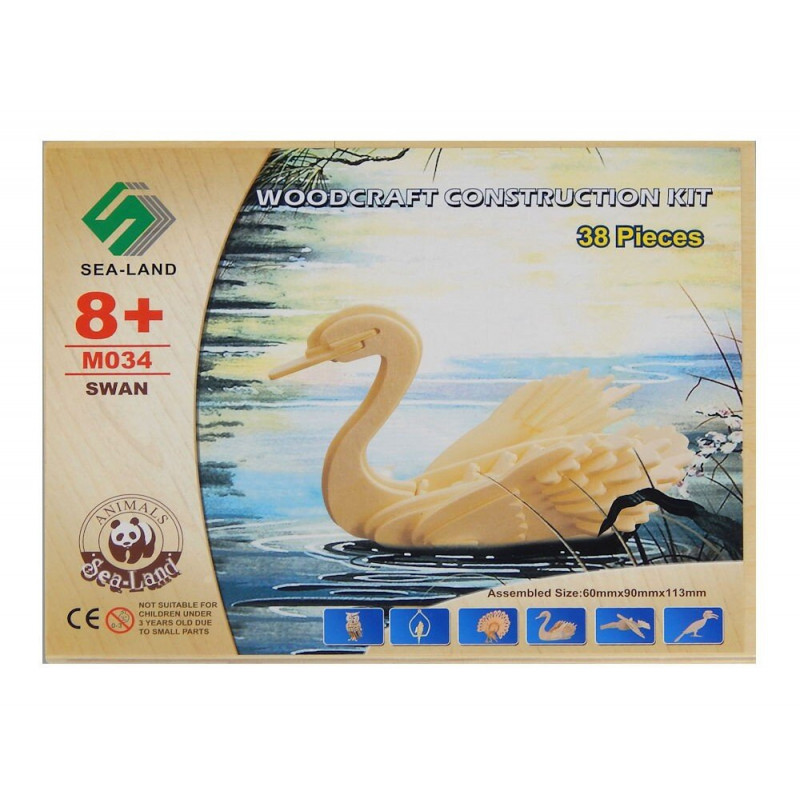 Ptak łabędź drewniane puzzle przestrzenne 3D