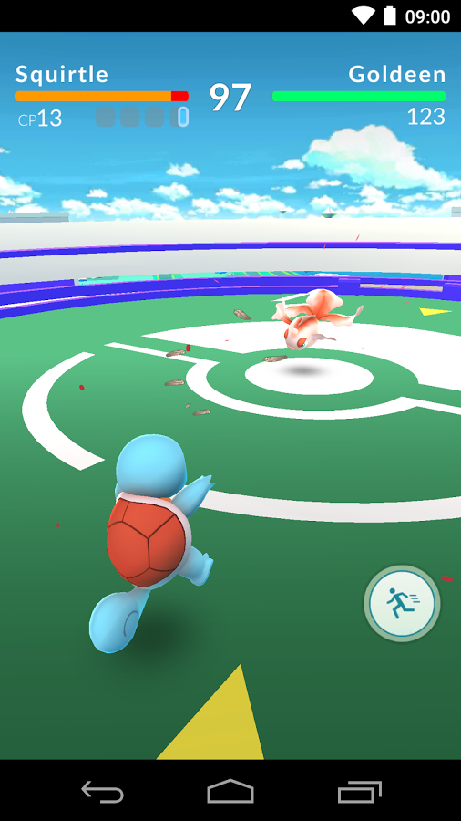 Pokemon GO Walka Squirtle vs Goldeen